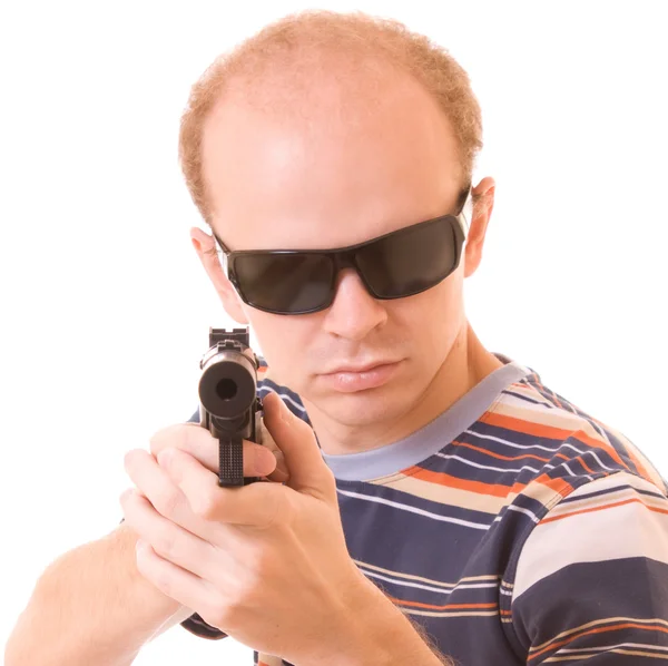 若い銃を持つ男分離 — ストック写真