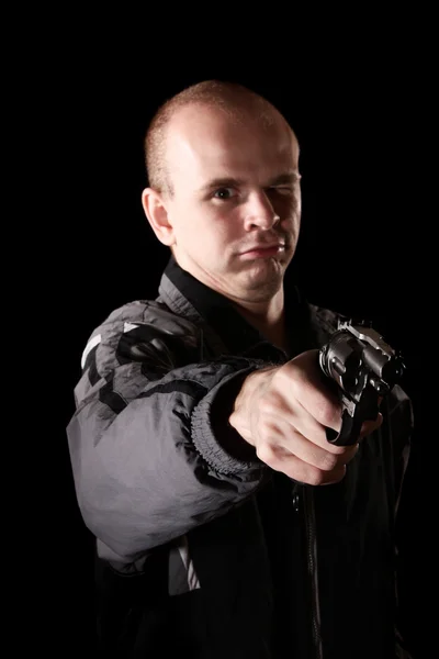 Man with gun — Stock Photo, Image