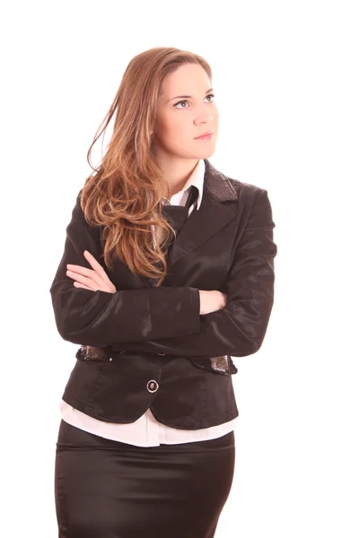 Businesswoman posing isolated on white — Stock Photo, Image
