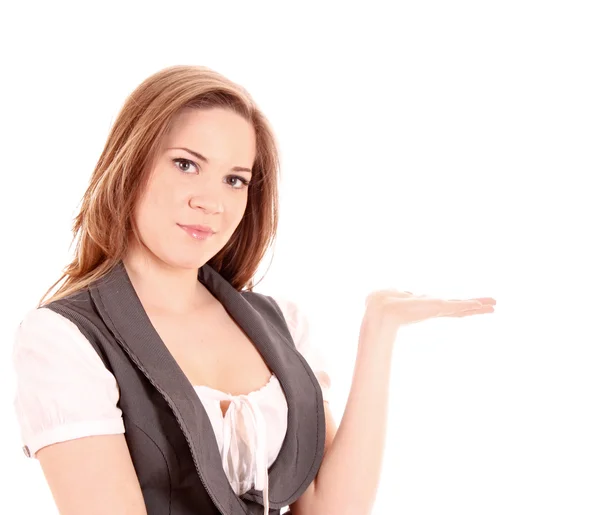 Geschäftsfrau posiert isoliert auf Weiß — Stockfoto