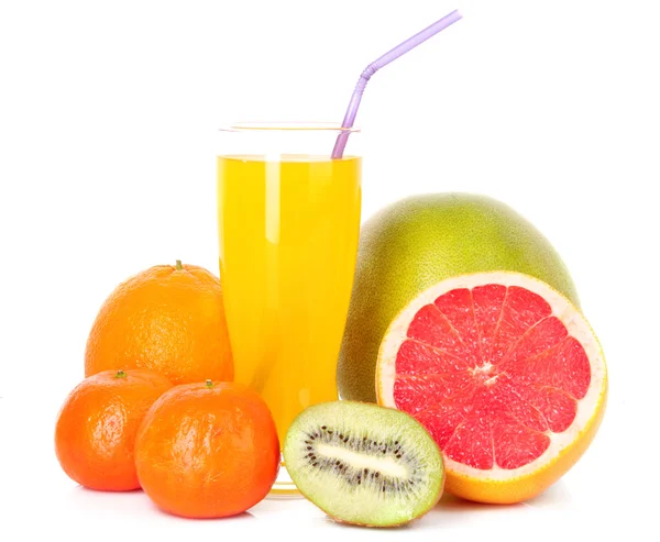Χυμό από πορτοκάλι και εσπεριδοειδή που απομονώνονται σε λευκό — Φωτογραφία Αρχείου