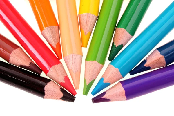 Pensil warna diisolasi pada latar belakang putih — Stok Foto