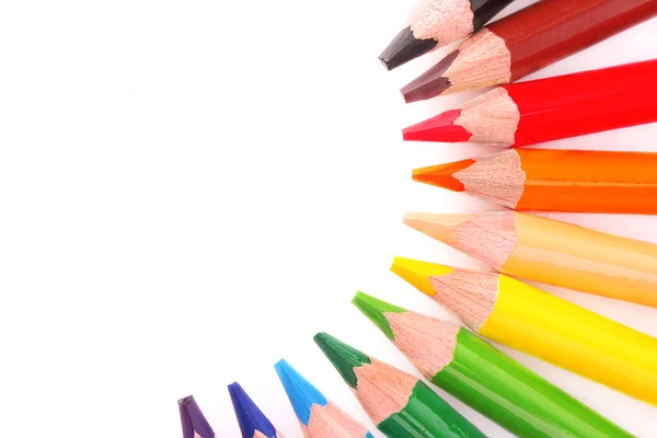 Lápices de color aislados sobre fondo blanco — Foto de Stock