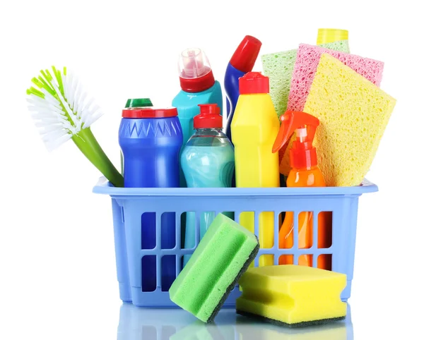Pełne pole dostaw środków czyszczących — Zdjęcie stockowe
