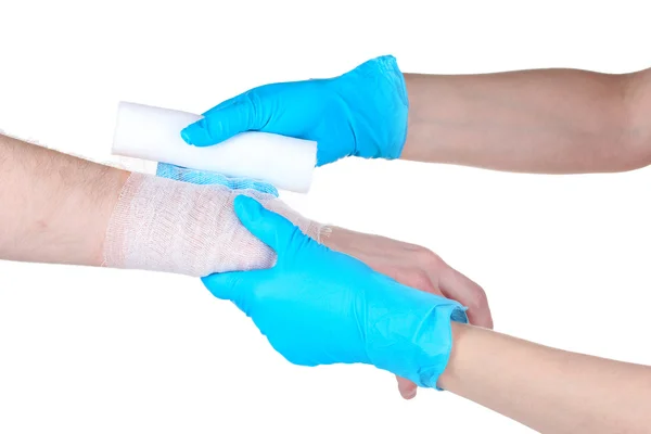 Handleden bandage isolerad på vit — Stockfoto