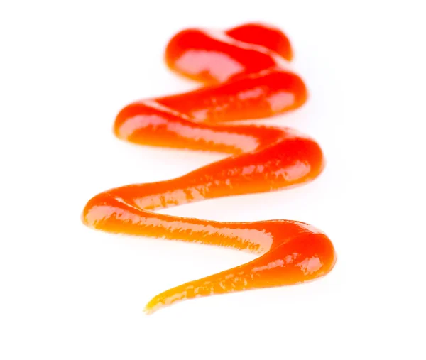 Zig-zag tomat ketchup isolerad på vit — Stockfoto