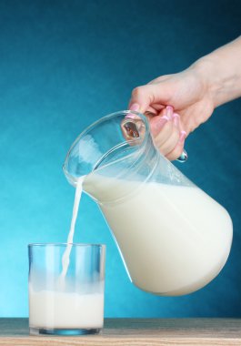 Milk poured into glass clipart