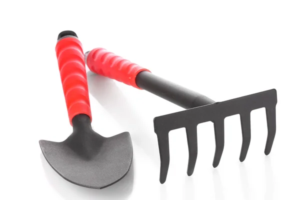 Gardening trowel and rake — Stock Photo, Image