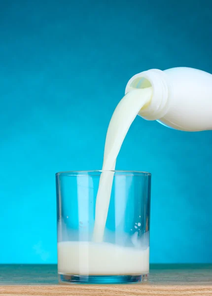 Milk poured into glass — Stock Photo, Image