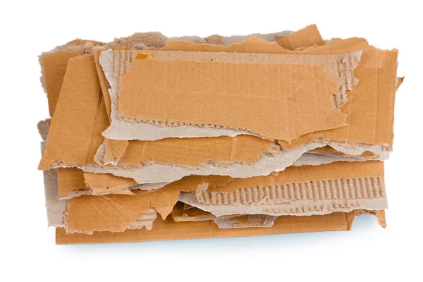 Порванный картон изолирован на белом — стоковое фото