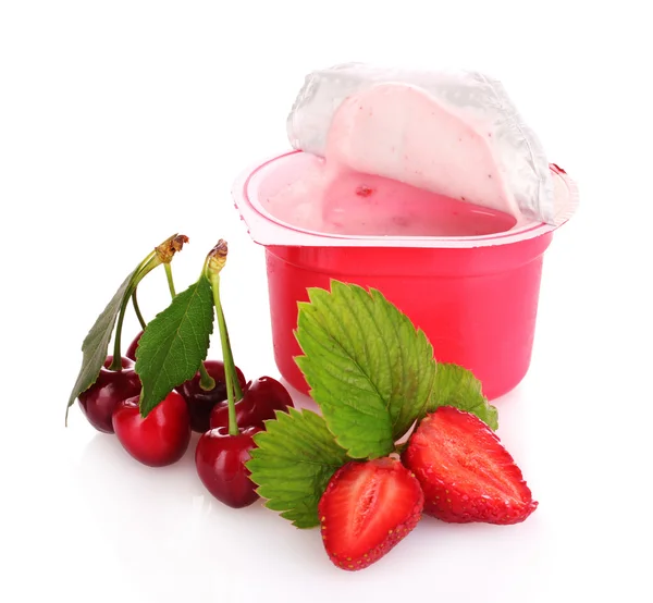 Jogurt a jahody — Stock fotografie