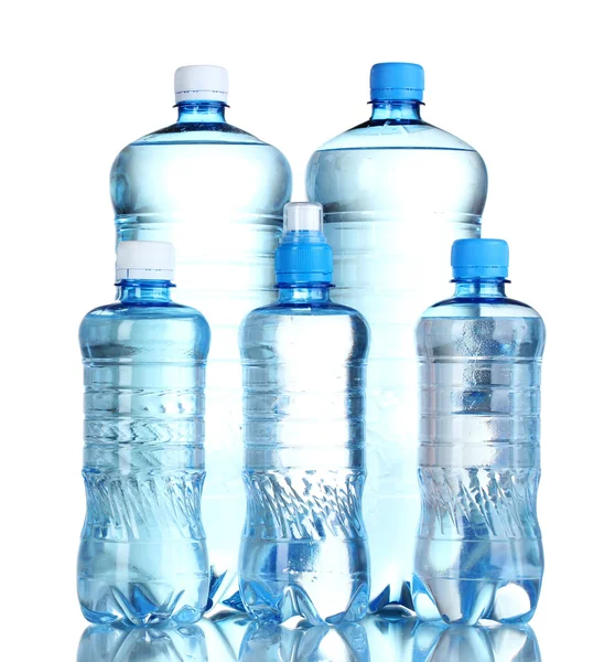 Grupo botellas de plástico de agua —  Fotos de Stock