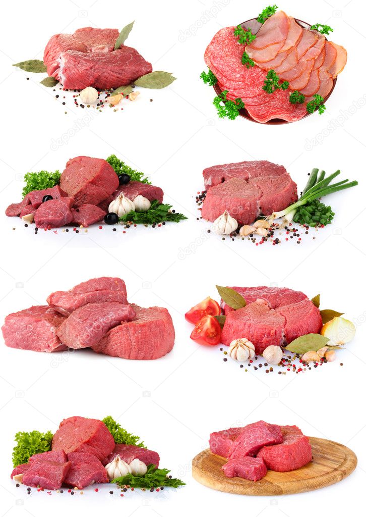 Fresh raw meat collection