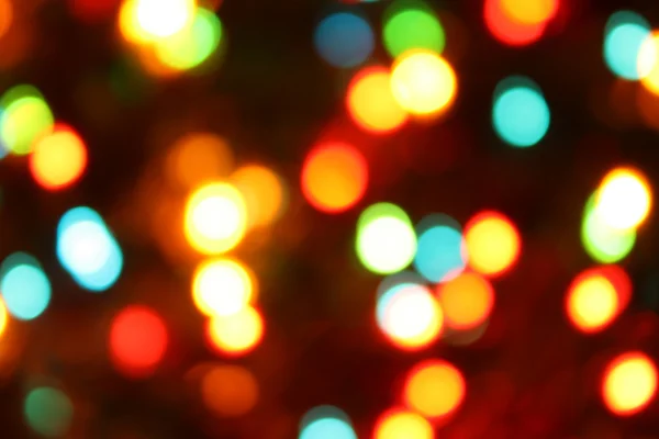 Cor luzes de Natal na árvore — Fotografia de Stock