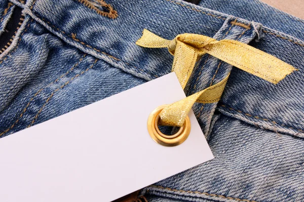 The label on the jeans — Stock Photo, Image