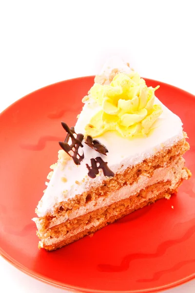 Gros plan de tranche de gâteau savoureux — Photo
