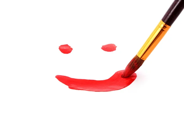 Penseln målar leende på peper — Stockfoto