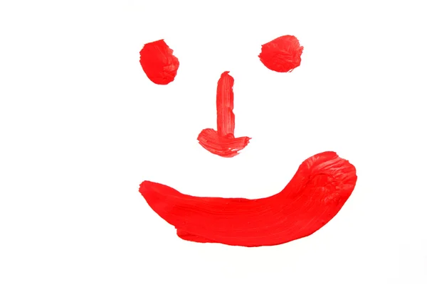 Rode verf glimlach op peper — Stockfoto