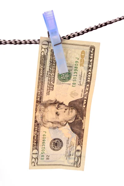 Dolar nad bílým pozadím — Stock fotografie