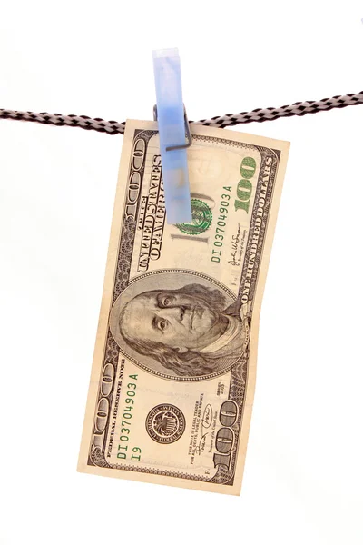 Dólar sobre fundo branco — Fotografia de Stock