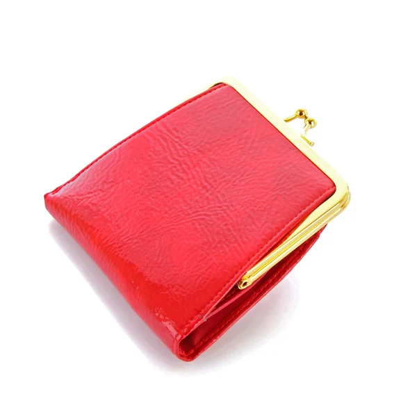 Red purse isolated on white background — Stock Photo, Image