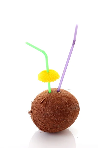 stock image Fresh tropical cocktail with straw