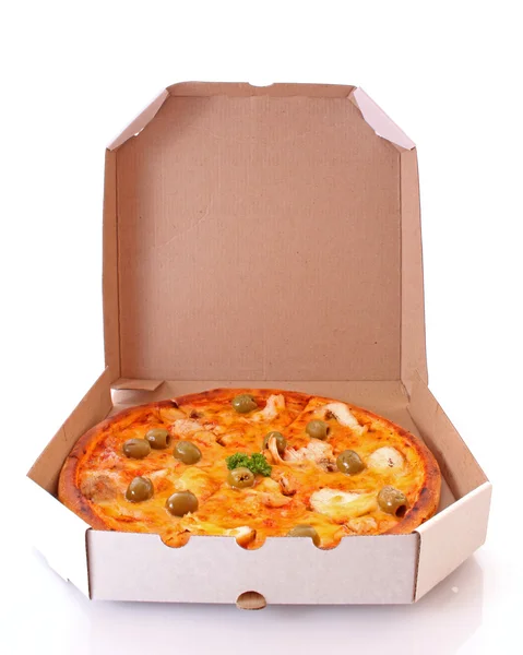 Levererade pizza — Stockfoto