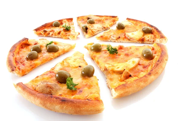 用白橄榄的美味比萨 — 图库照片