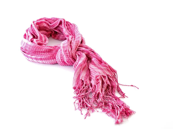 Рожевий шарф на білому тлі — стокове фото