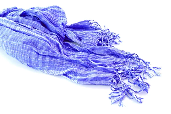 Bufanda femenina azul aislada sobre fondo blanco — Foto de Stock