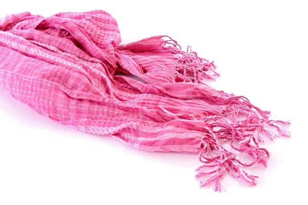 白い背景上に分離されてピンクの女性のスカーフ — ストック写真