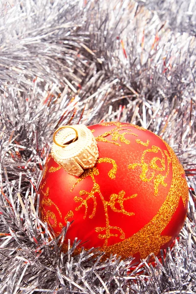Karácsonyi bálok közül ezüst csillogó dekoráció — Stock Fotó