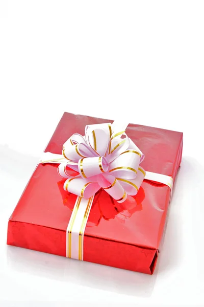 Röda julklapp lådor — Stockfoto
