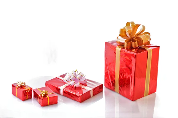 Caixas de presente de Natal vermelho — Fotografia de Stock