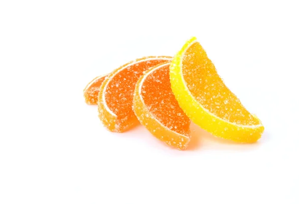 Цвет фруктов желе изолированы на белом фоне — стоковое фото