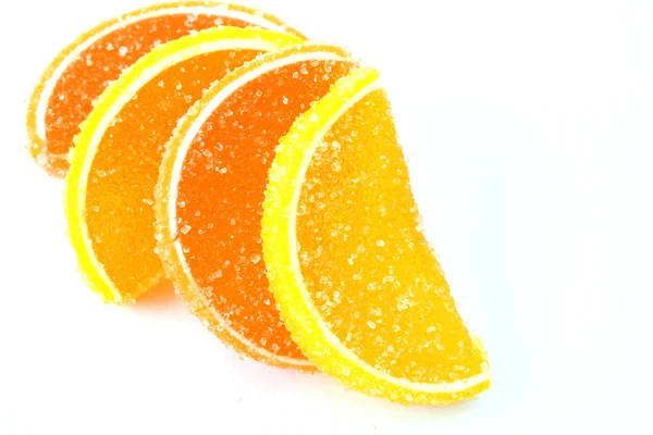 Цвет фруктов желе изолированы на белом фоне — стоковое фото