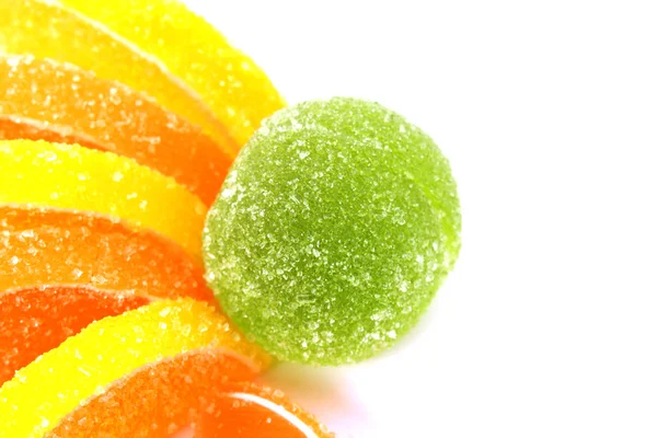 Málo ovoce nakrájené citronové želé izolované na bílém — Stock fotografie