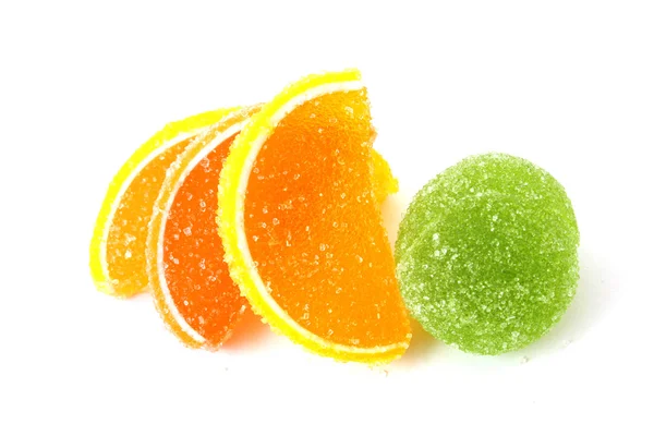 Colore gelatina di frutta su sfondo bianco — Foto Stock