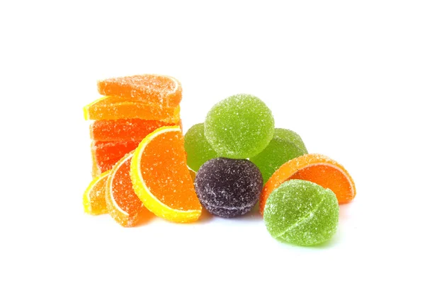 Color fruit jelly on white background — Stock fotografie