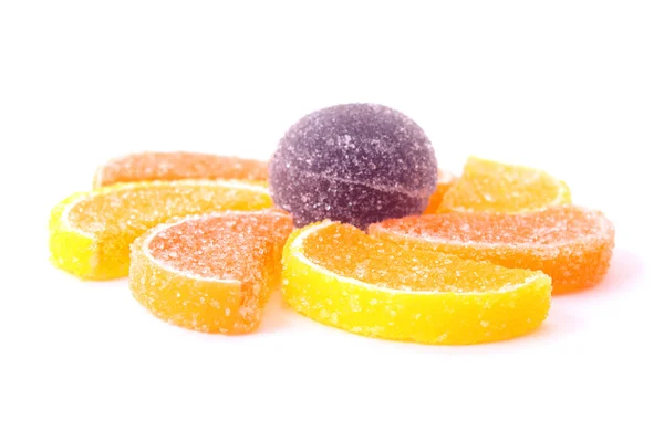 Colore gelatina di frutta isolato su sfondo bianco — Foto Stock
