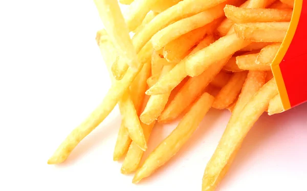 Deliziose patate fritte su bianco — Foto Stock
