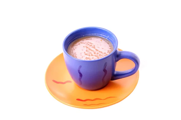 Barva šálek kávy na bílém pozadí — Stock fotografie