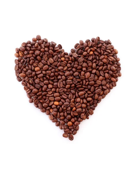 Kahve çekirdekleri kalp şeklinde — Stok fotoğraf
