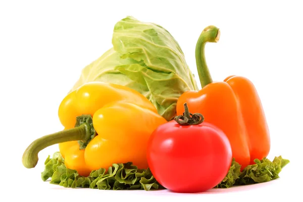 Different fresh vegetables on white background — Stock Photo, Image