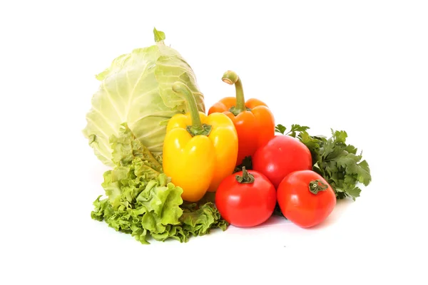 stock image Different Fresh vegetables on white background