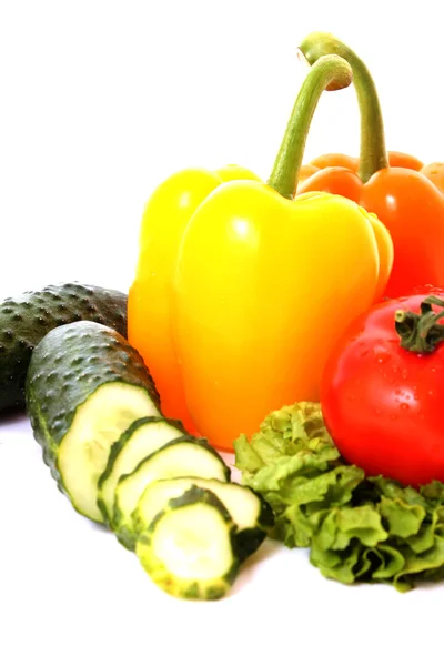 Fresh vegetables on white background. Diet concept. — Stock Photo, Image