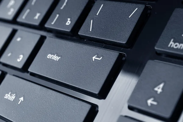 Black laptop keyboard closeup — Stock Photo, Image