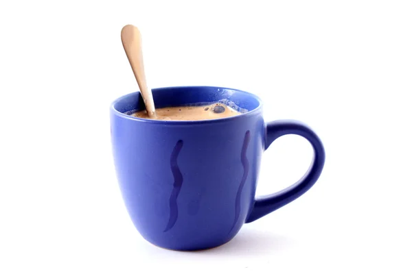 Xícara de café com leite isolado sobre fundo branco — Fotografia de Stock