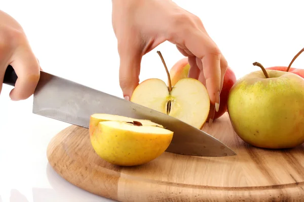 stock image Close up of sliced green apple