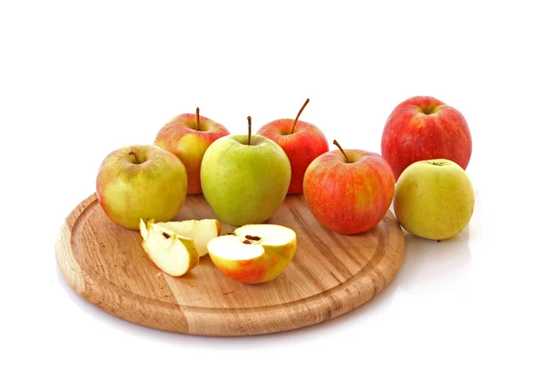 Massor av färg mogna äpplen — Stockfoto